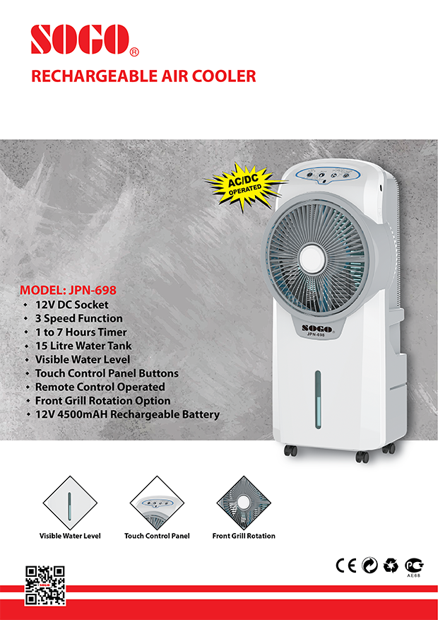 Sogo rechargeable air cooler hot sale